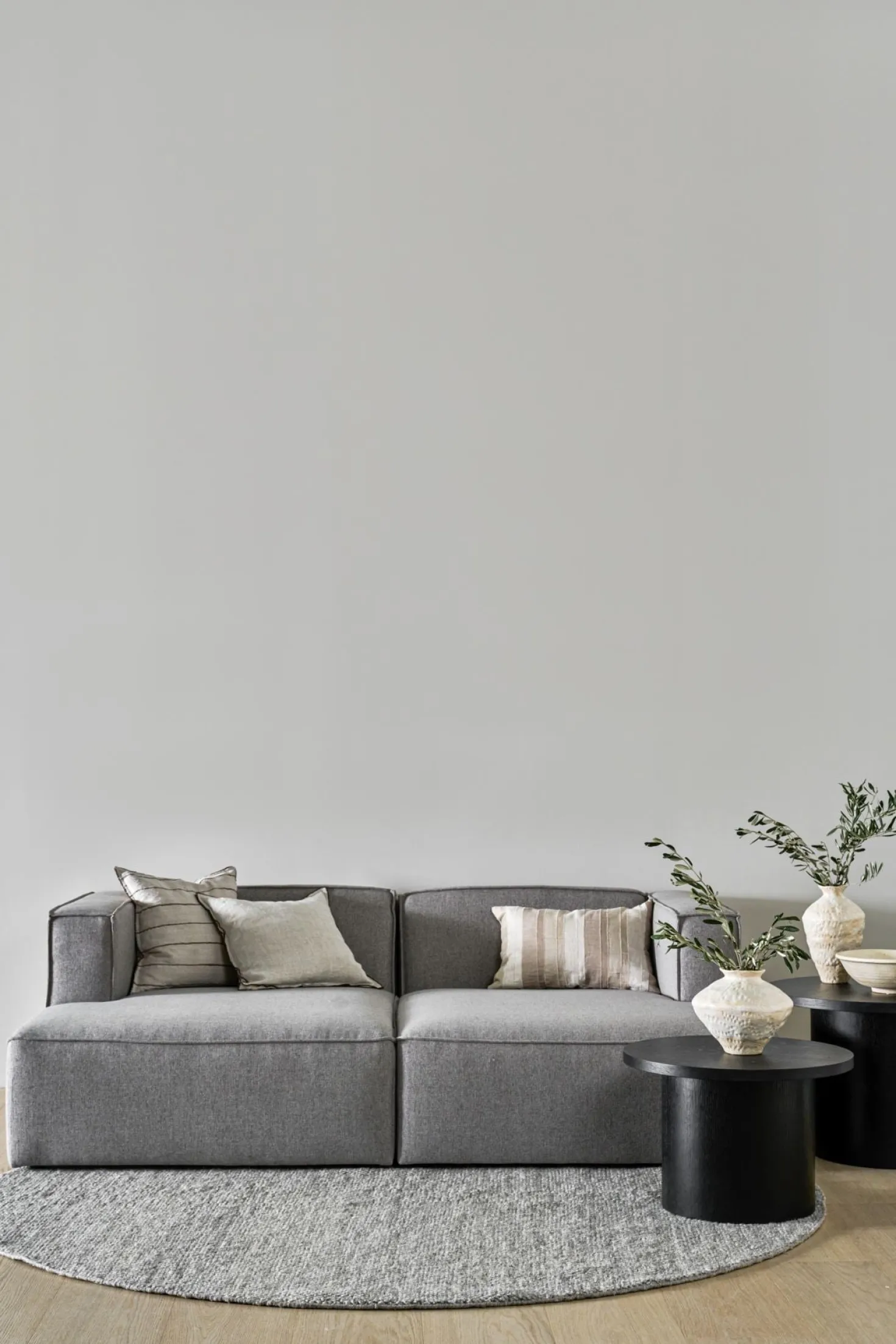 Modul schäslong vänster grå - 154x114x73 cm