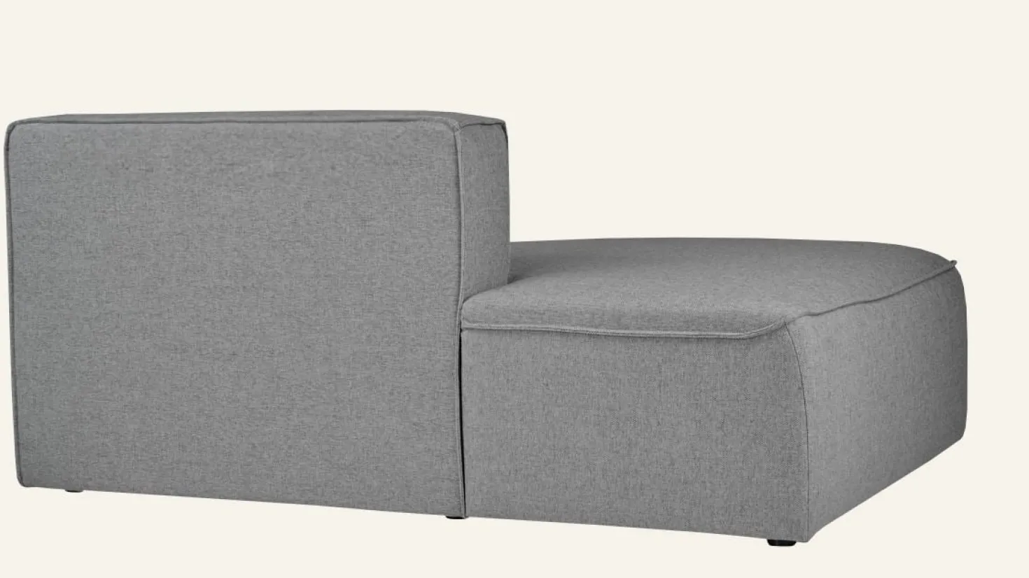 Modul schäslong vänster grå - 154x114x73 cm