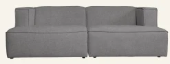 Modul schäslong vänster grå - 154x114x73 cm