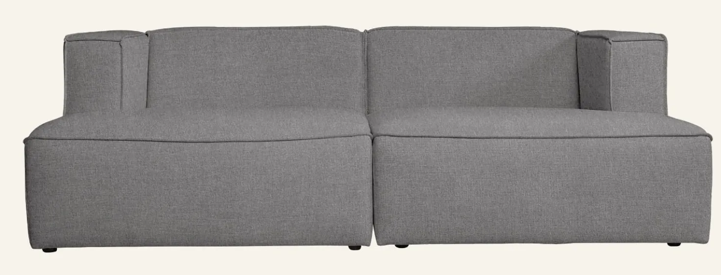 Modul schäslong vänster grå - 154x114x73 cm