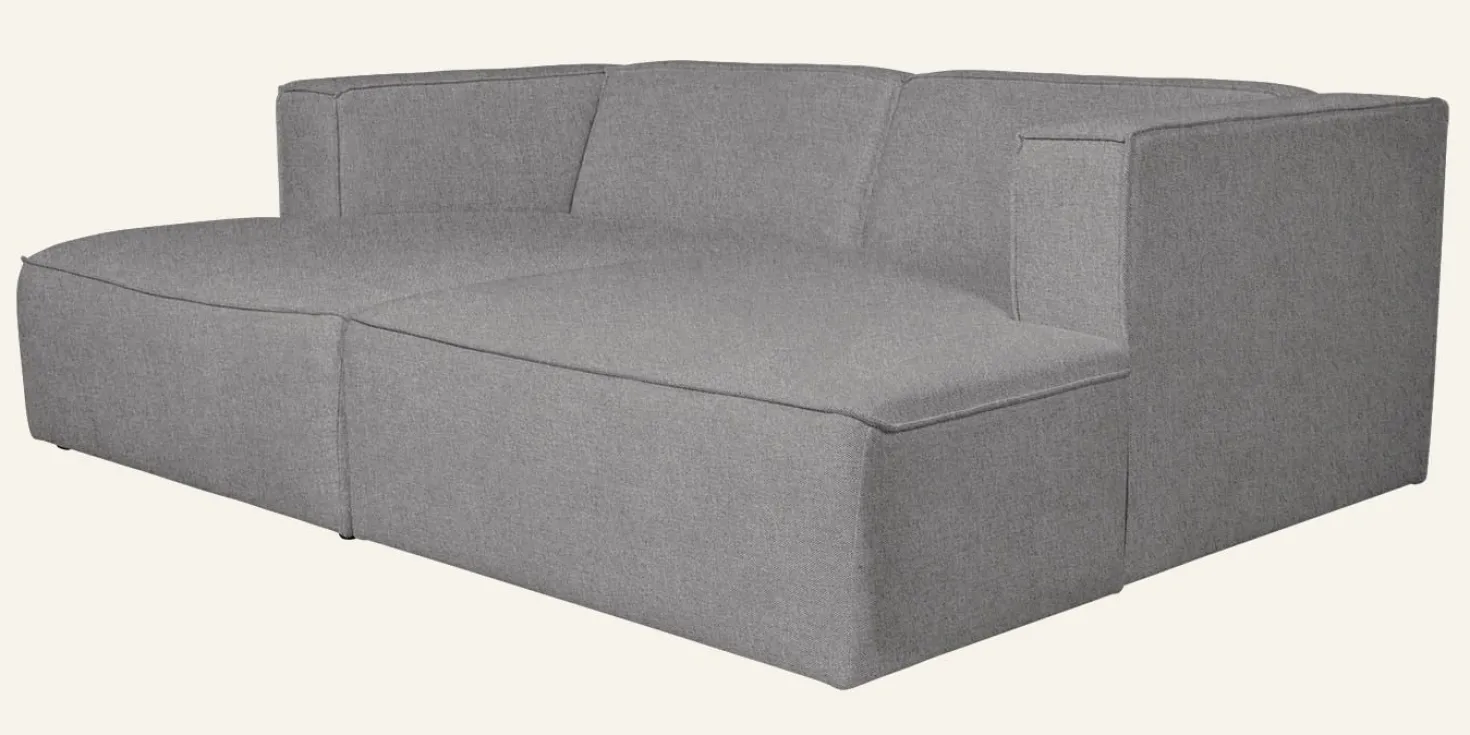 Modul schäslong vänster grå - 154x114x73 cm