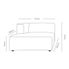 Modul schäslong vänster natur - 154x114x73 cm
