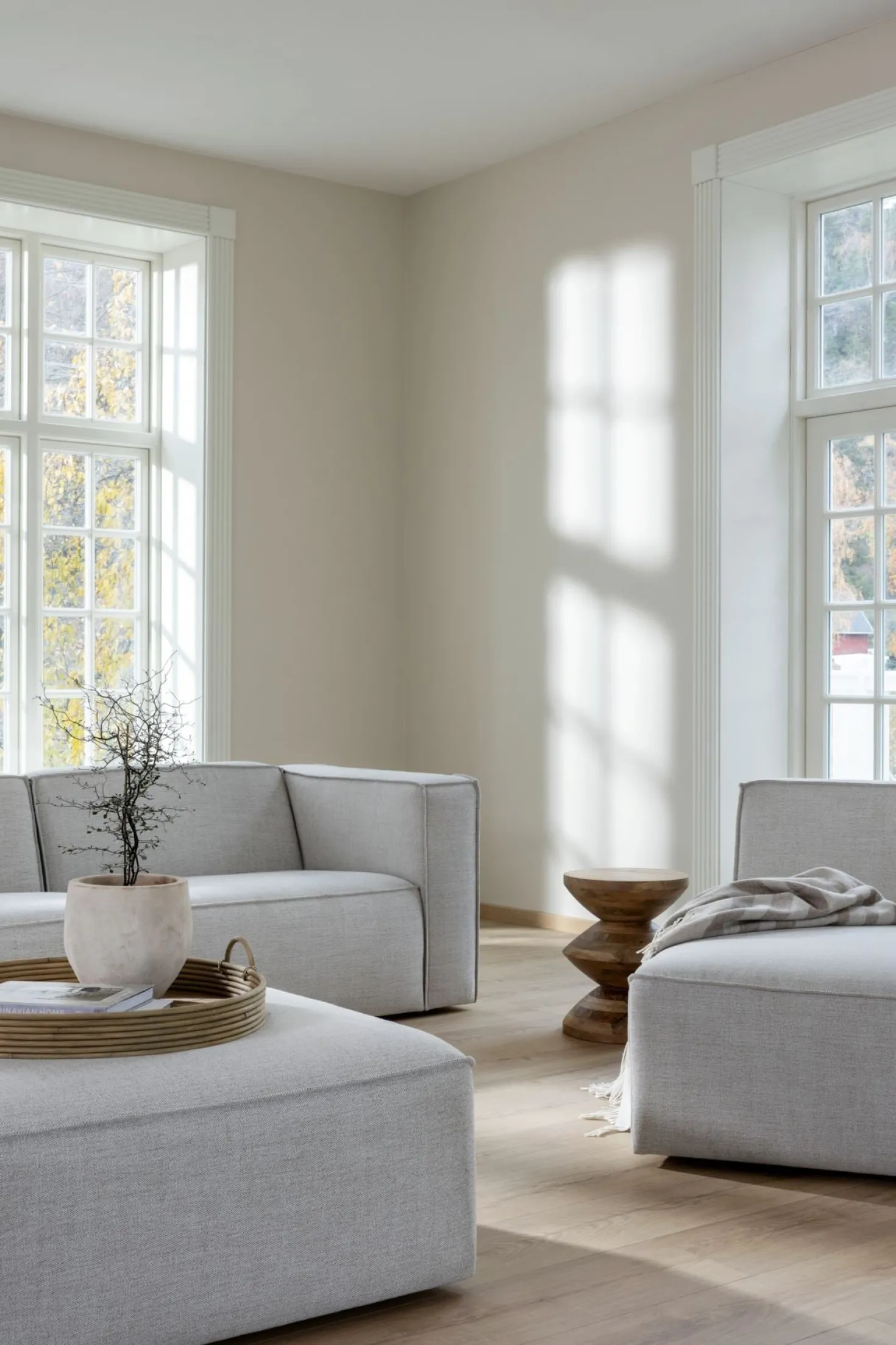 Modul schäslong vänster natur - 154x114x73 cm