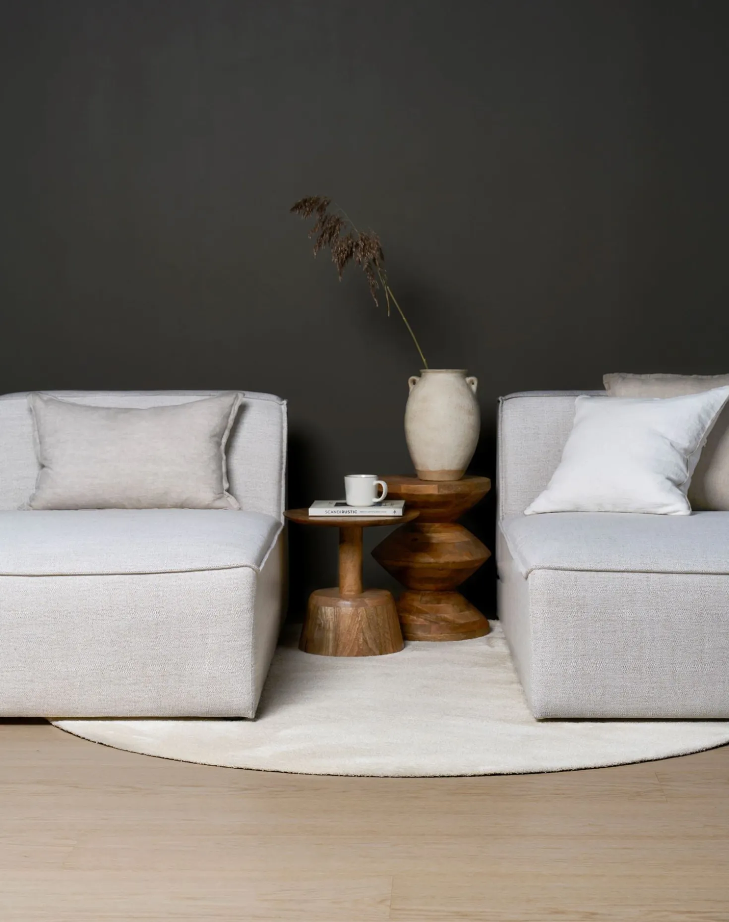 Modul schäslong vänster natur - 154x114x73 cm