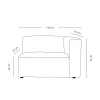 Modul 1,5-sits armstöd höger natur - 110x93x73 cm