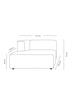 Modul 1,5-sits med vänster armstöd natur - 110x93x73 cm