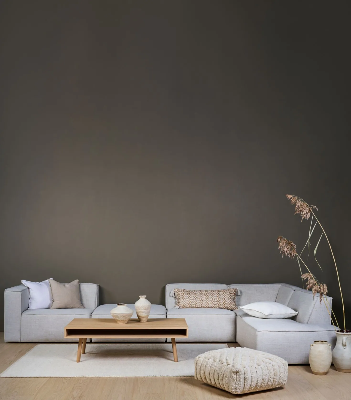 Modul 1,5-sits med vänster armstöd natur - 110x93x73 cm
