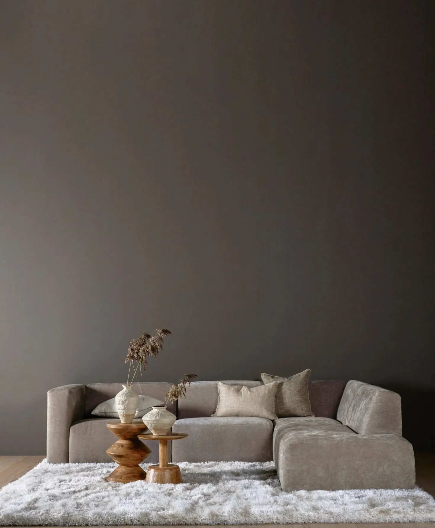 Modul 1,5-sits med vänster armstöd grå - 110x93x73 cm