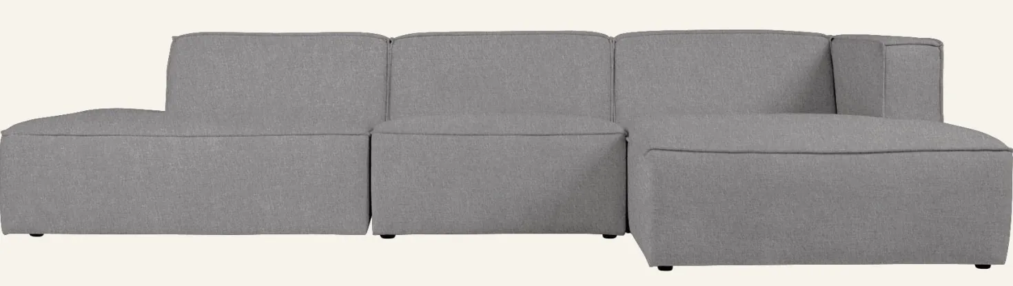 Modulsoffa 3 delar öppen ände vänster grå - 338x153x73 cm