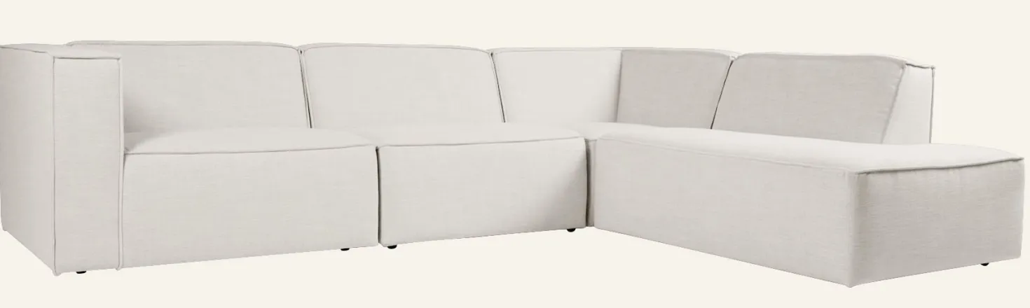 Modulsoffa 4 delar öppen ände höger natur - 293x227x73 cm