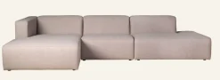 Modulsoffa 3 delar öppen ände höger beige - 338x153x73 cm