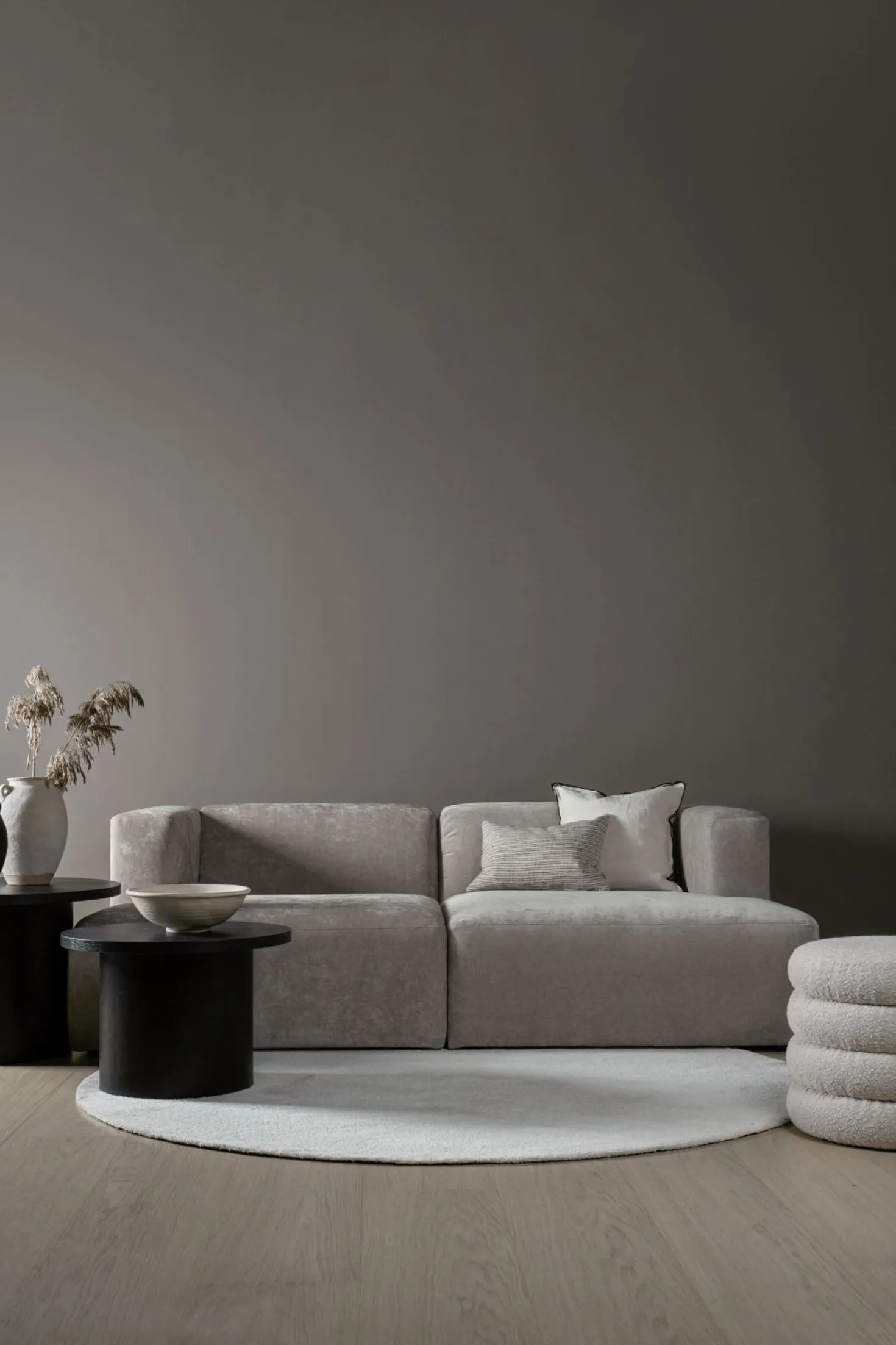 Modulsoffa 2 delar schäslong grå - 228x154x73 cm