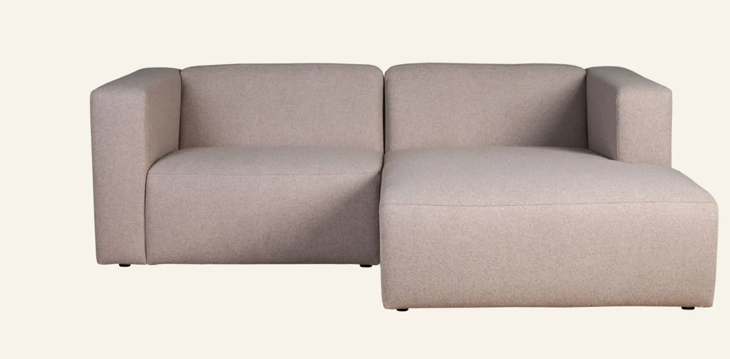 Modulsoffa 2 delar schäslong höger beige - 224x154x73 cm