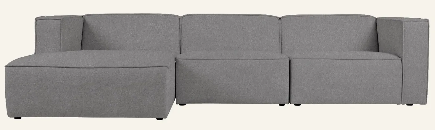 Modulsoffa 3 delar schäslong vänster grå - 314x154x73 cm