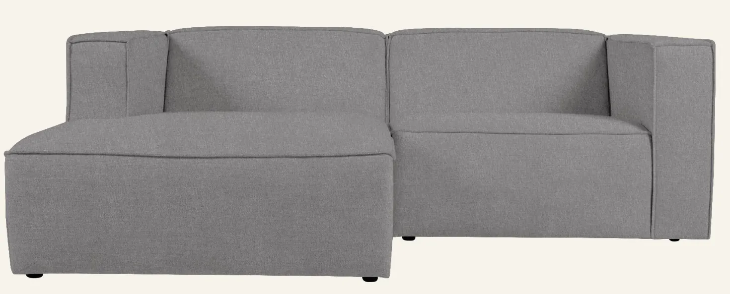 Modulsoffa 2 delar schäslong vänster grå - 224x154x73 cm