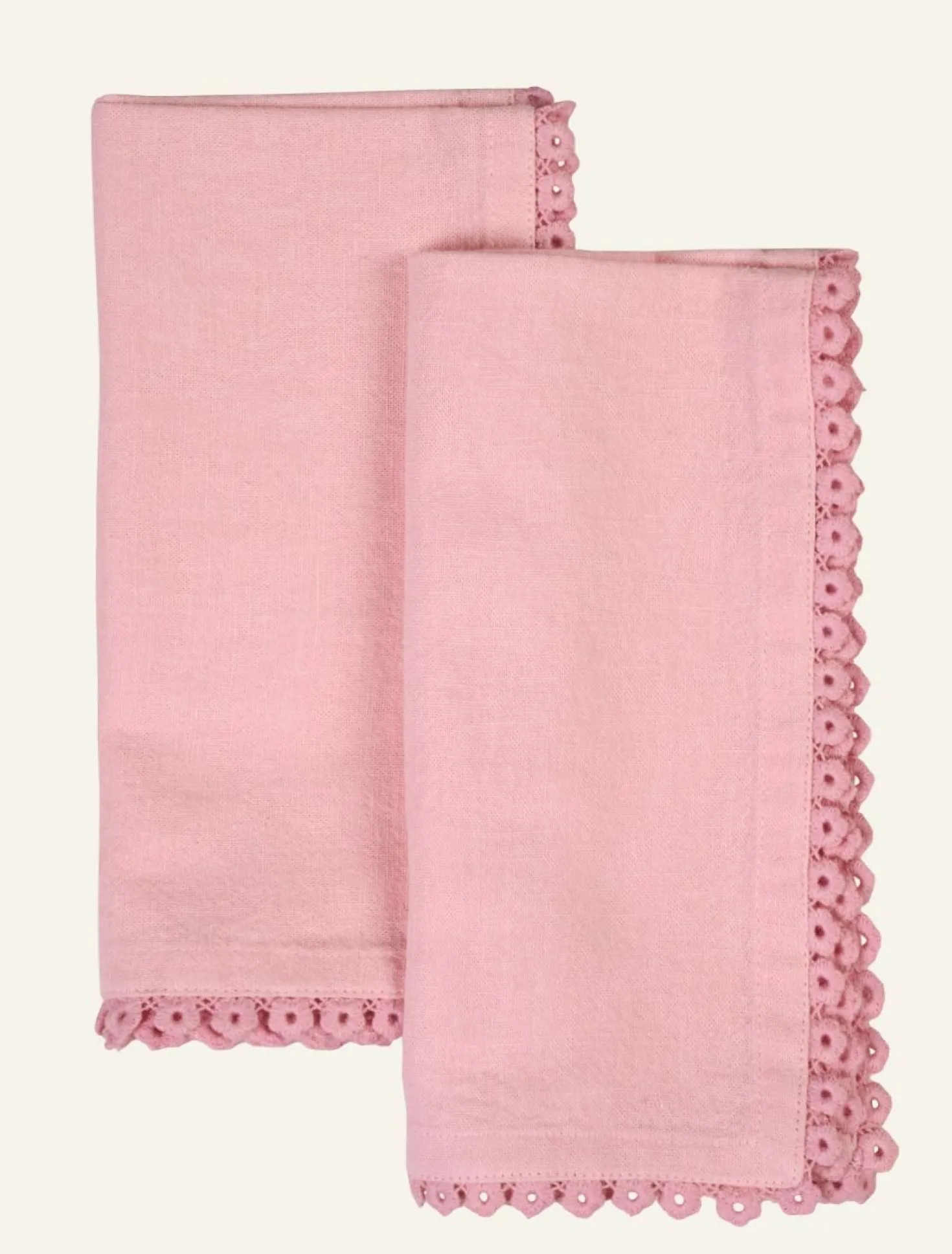 2-pack tygservetter rosa - 45x45 cm