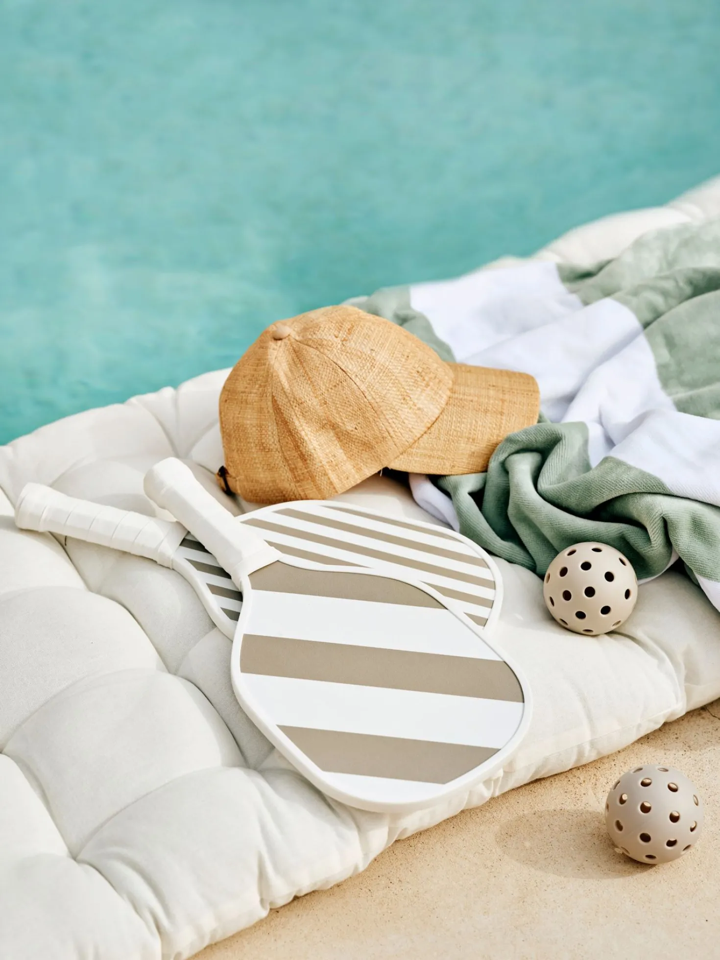 Pickleballset ljusbeige - 19,5x3,5x39,5 cm