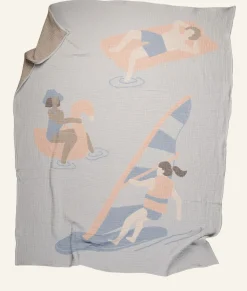 Pläd multi/blå - 130x170 cm