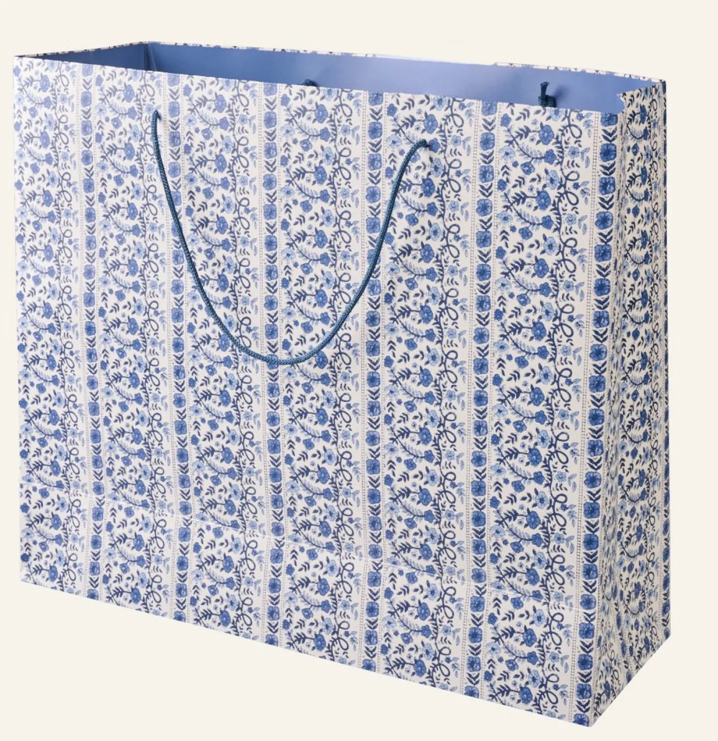 Presentpåse multi/blå - 36x42x14 cm