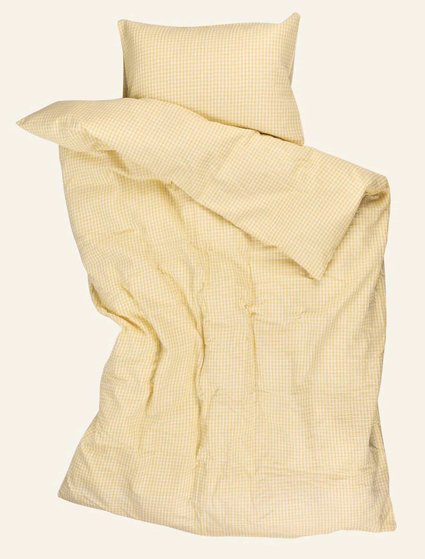 Påslakanset i bäckebölja gul - 150x210 cm/50x60 cm