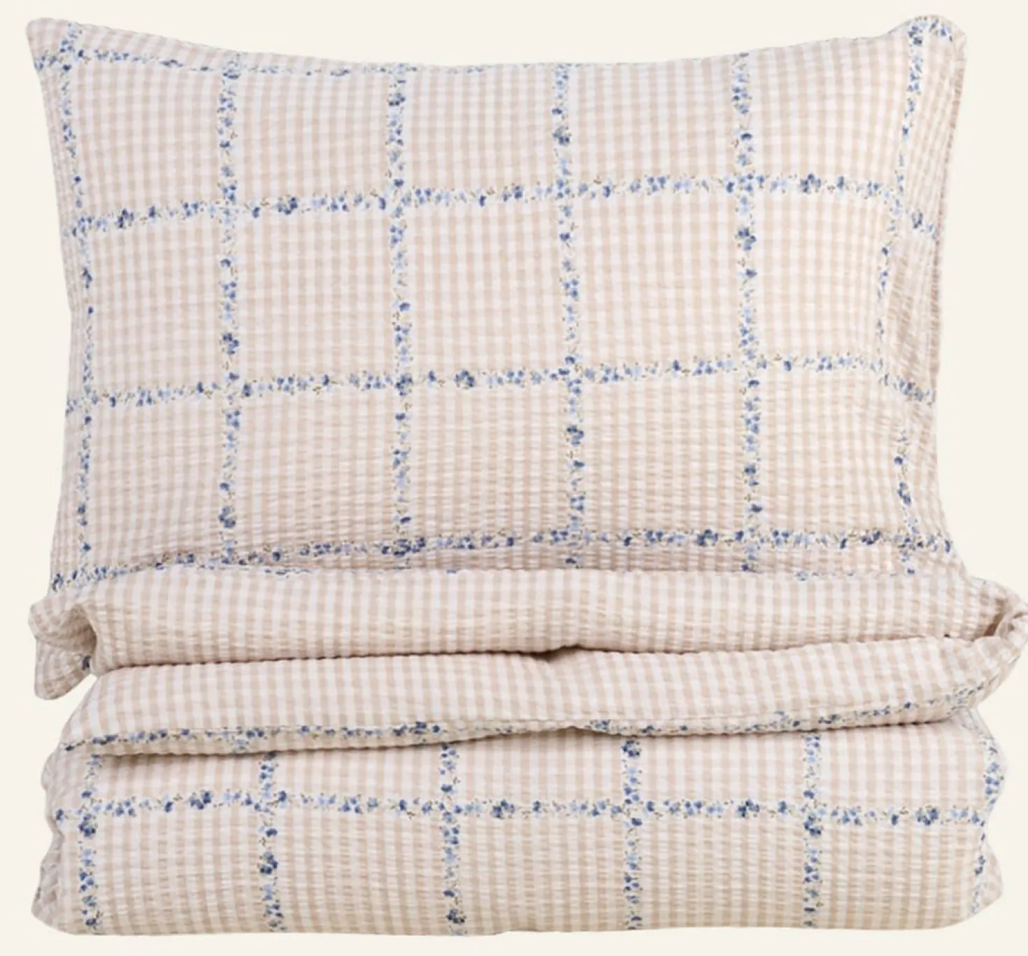 Påslakanset i bäckebölja multi/beige - 150x210 cm/50x60 cm