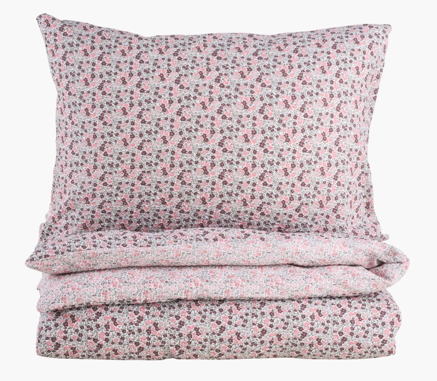 Påslakanset i bäckebölja multi/rosa - 150x210 cm/50x60 cm