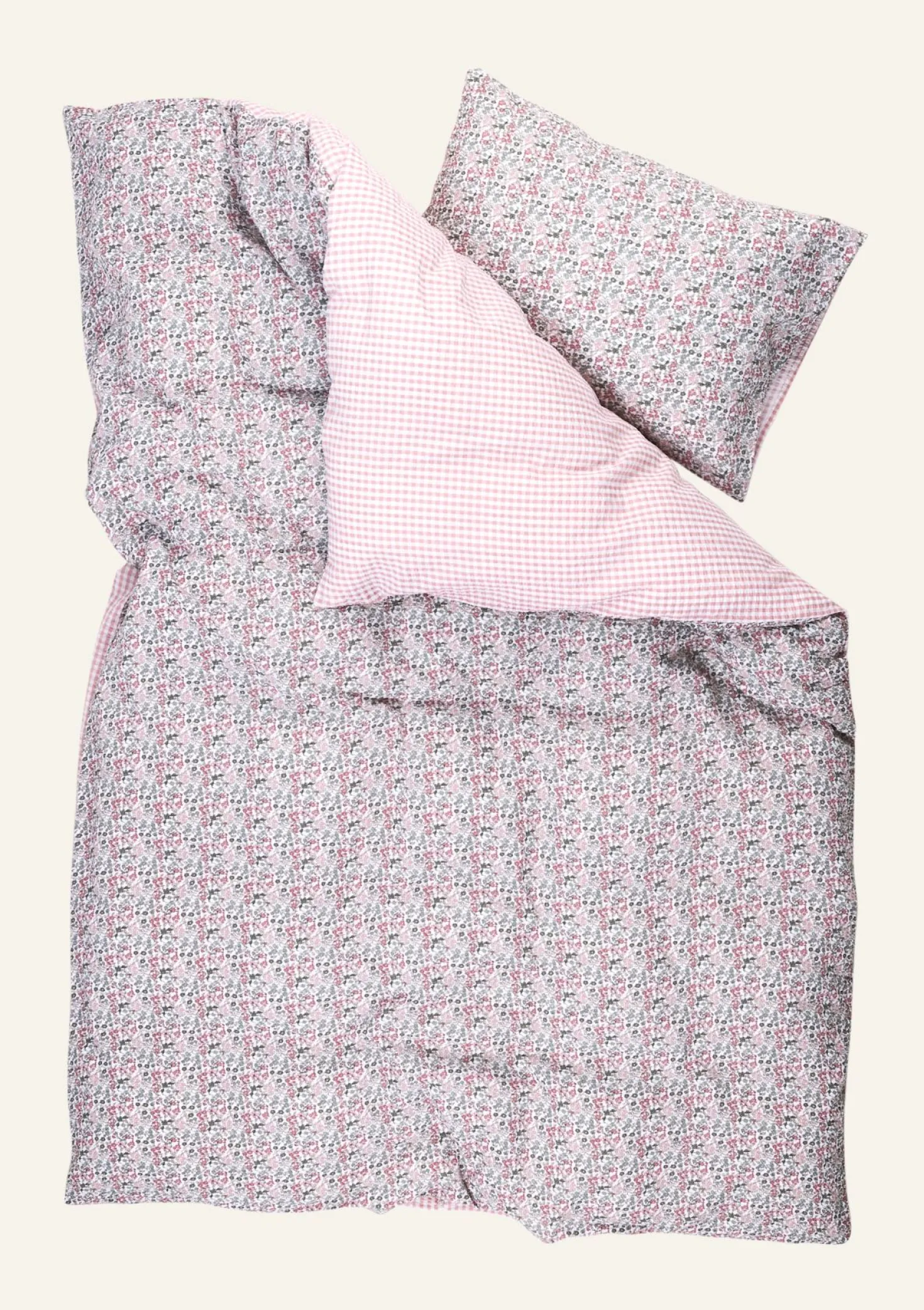 Påslakanset i bäckebölja multi/rosa - 150x210 cm