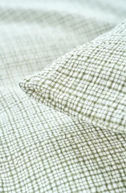 Påslakanset i bäckebölja olivgrön - 230x220 cm