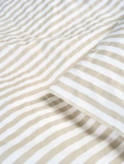 Påslakanset i bomull beige - 150x210 cm/50x60 cm