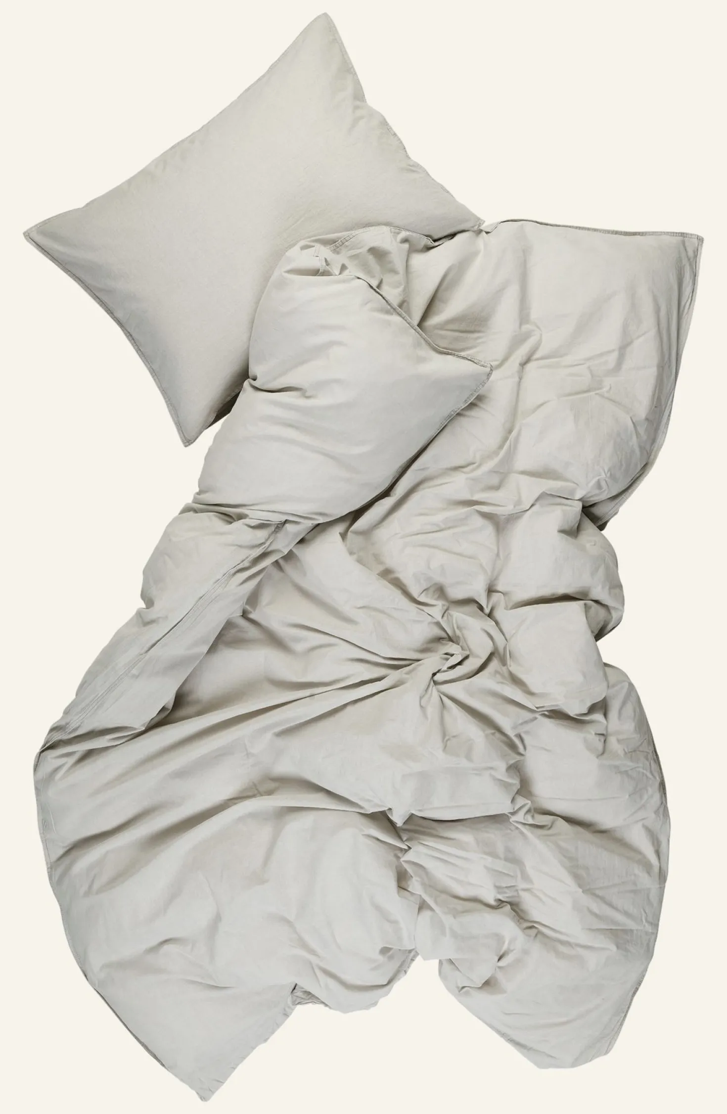 Påslakanset i bomull beige - 230x220 cm/50x60 cm