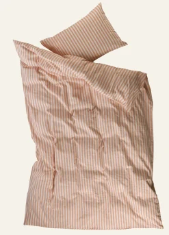 Påslakanset i bomull korall - 150x210 cm/50x60 cm