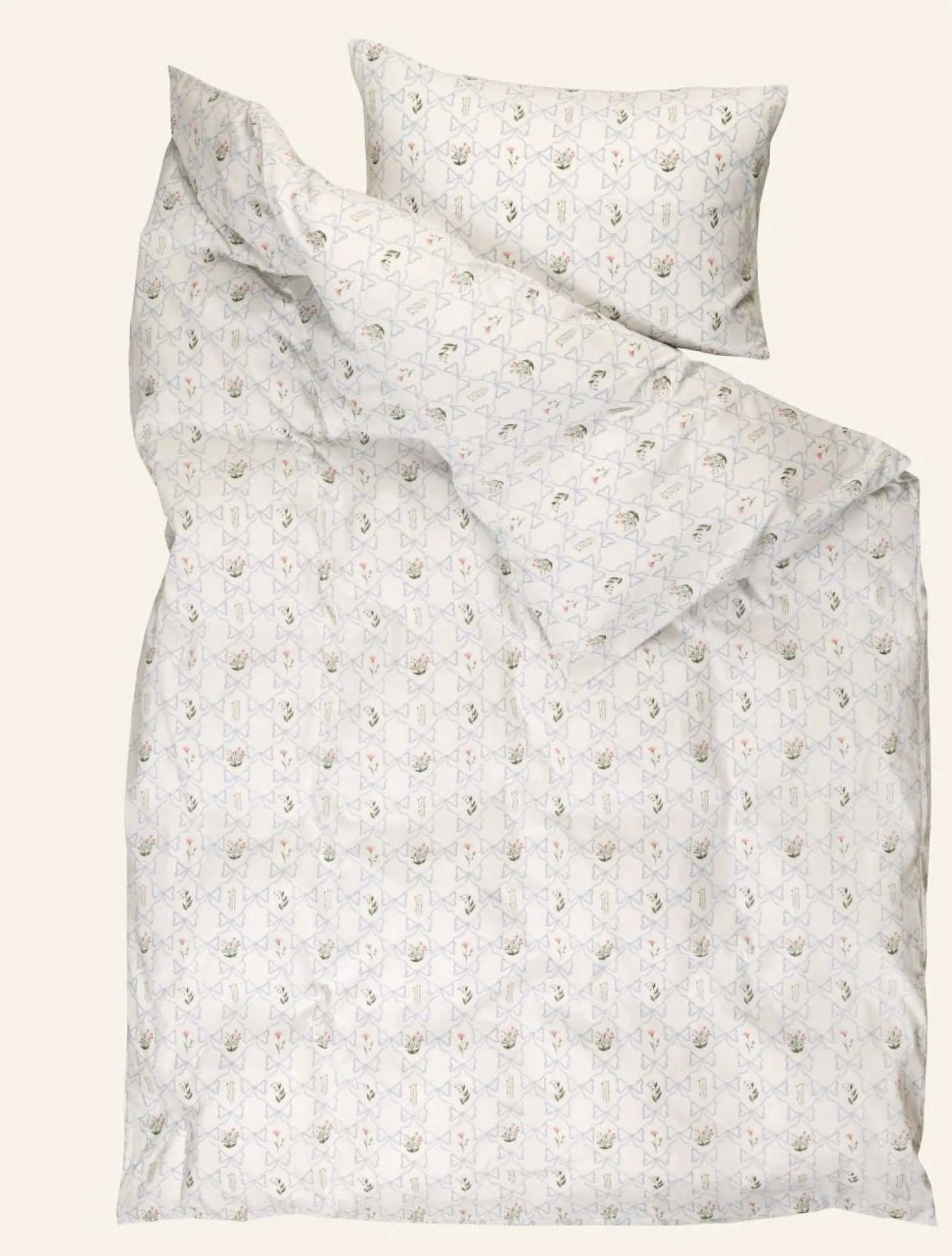 Påslakanset i bomull multi/blå - 150x210 cm