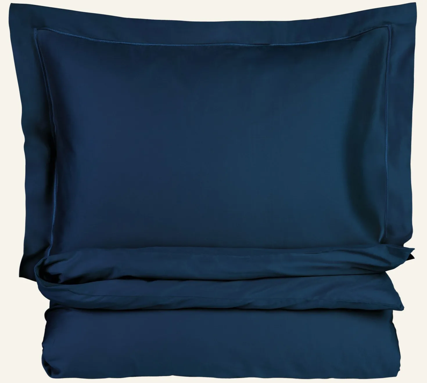 Påslakanset i egyptisk bomull satin dimblå - 150x210 cm/50x60 cm