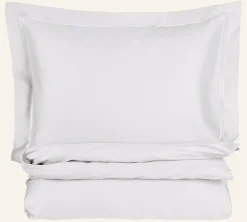 Påslakanset i egyptisk bomull satin vit - 150x210 cm/50x60 cm