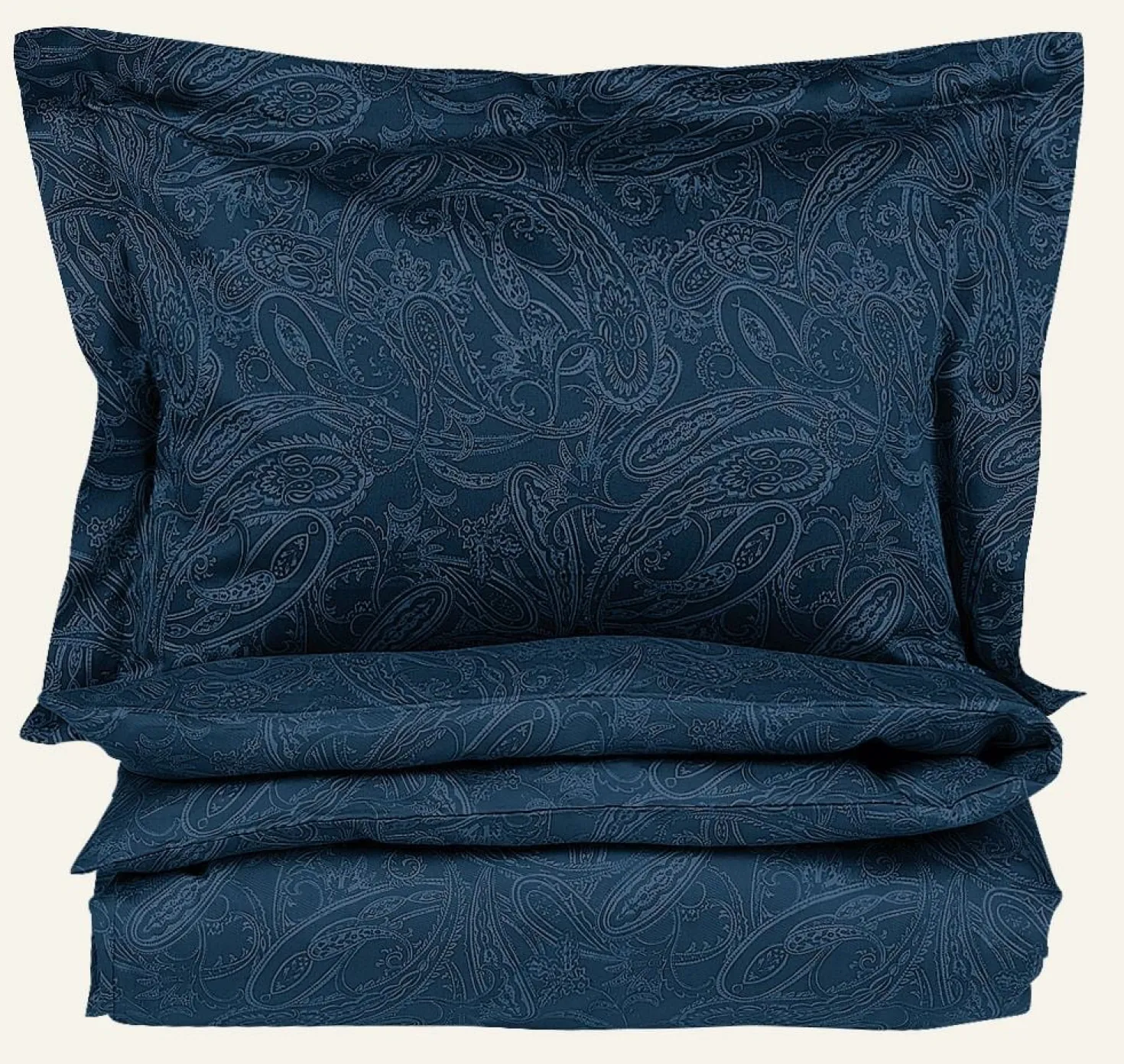 Påslakanset i egyptisk bomull satin dimblå - 150x210 cm