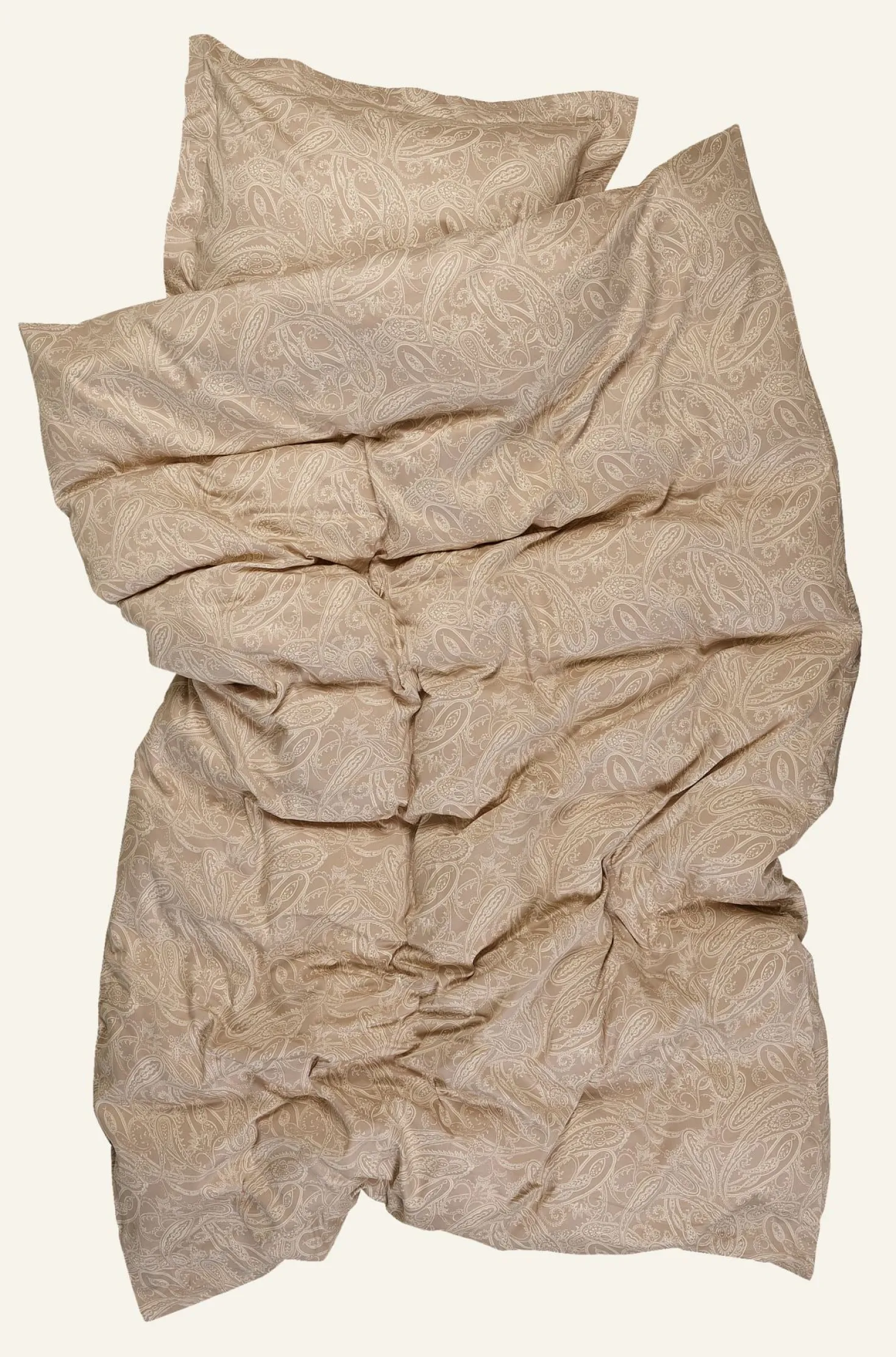 Påslakanset i egyptisk bomull satin sand - 150x210 cm
