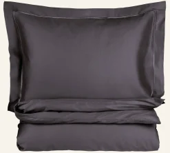 Påslakanset i egyptisk bomull satin grå - 150x210 cm/50x60 cm