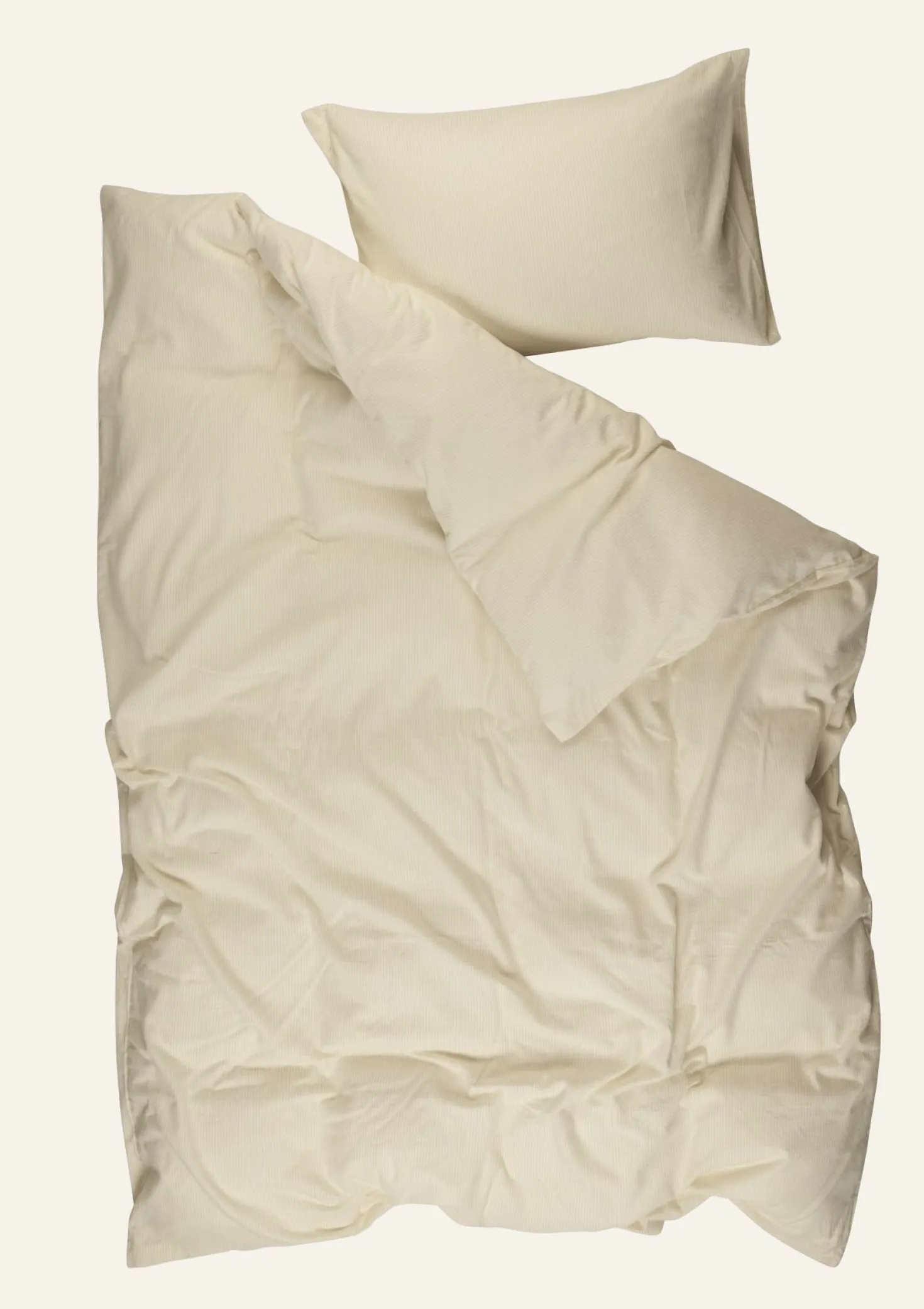 Påslakanset i flanell gul - 150x210 cm/50x60 cm