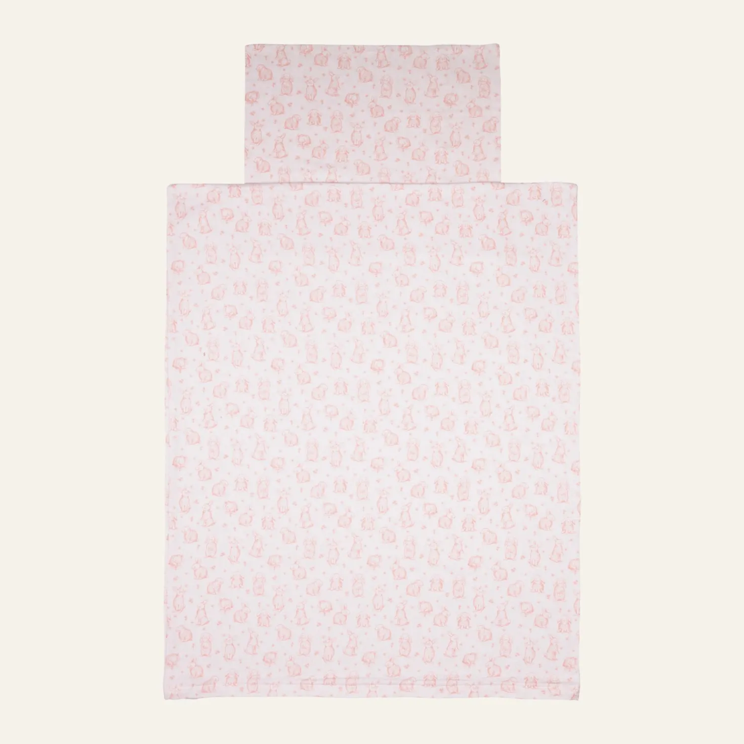 Påslakanset i flanell rosa - 100x130 cm