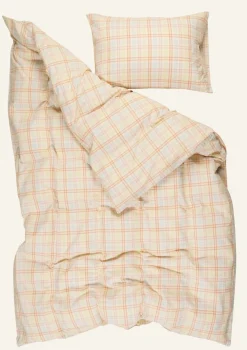 Påslakanset i garnfärgad bäckebölja multi - 150x210 cm/50x60 cm