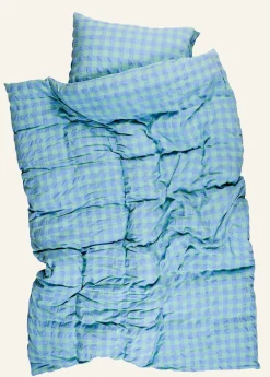 Påslakanset i garnfärgad bäckebölja grön - 230x220+50x60 cm