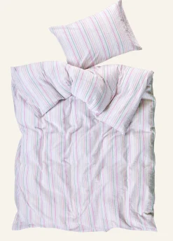 Påslakanset i garnfärgad bäckebölja multi - 150x210 cm
