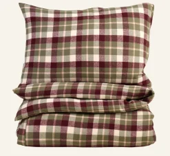 Påslakanset i garnfärgad flanell multi - 150x210 cm