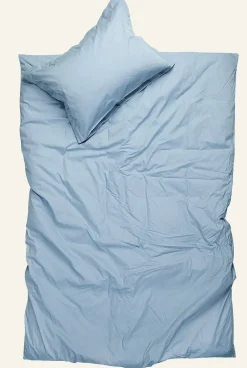 Påslakanset i percale dimblå - 150x210 cm