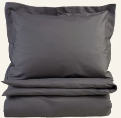 Påslakanset i percale mörkgrå - 150x210 cm
