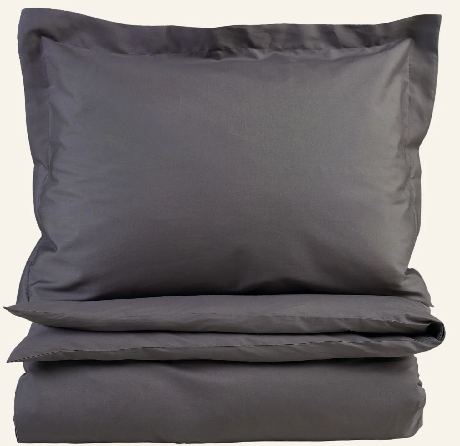 Påslakanset i percale mörkgrå - 150x210 cm