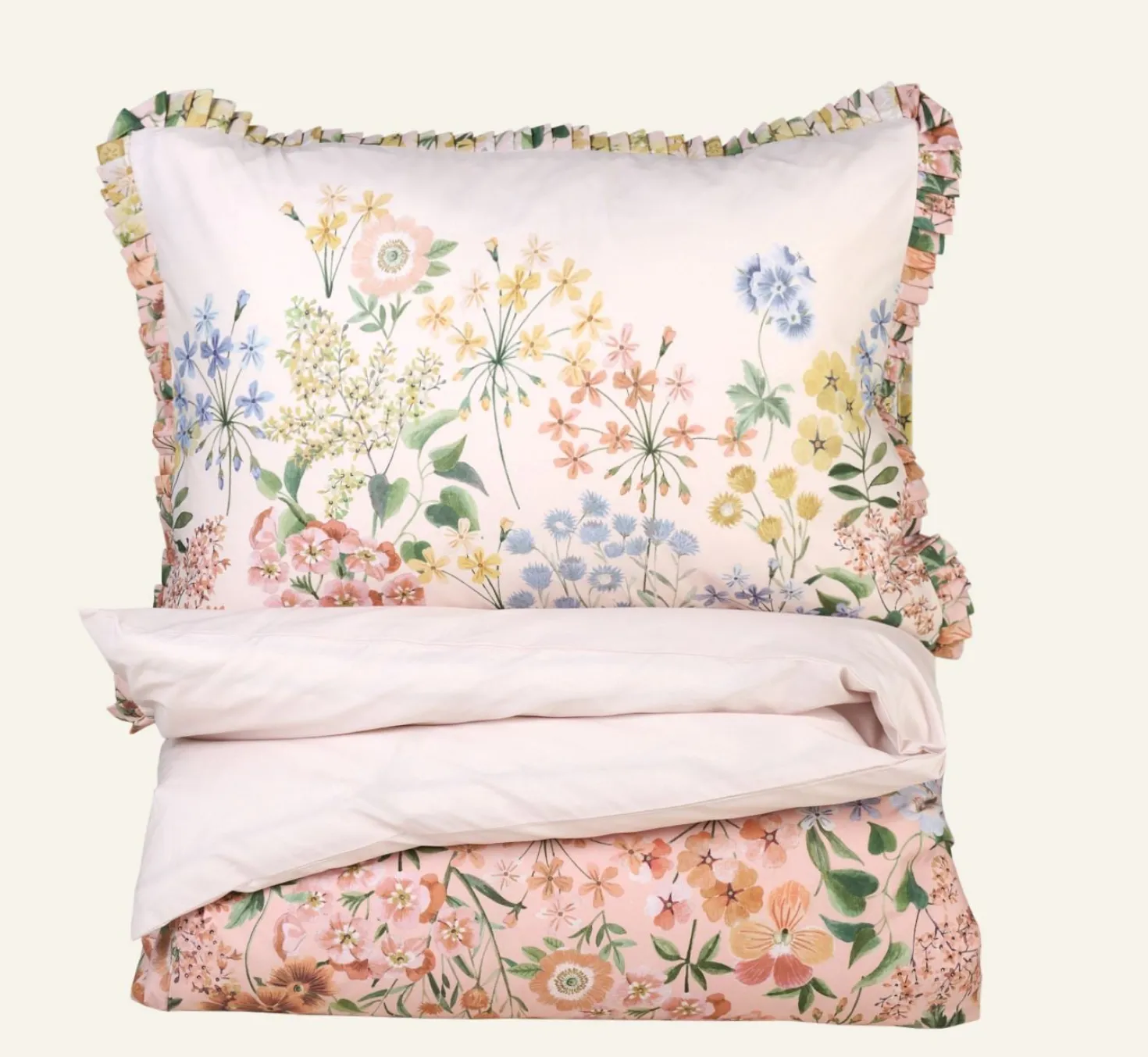 Påslakanset i percale multi - 150x210 cm