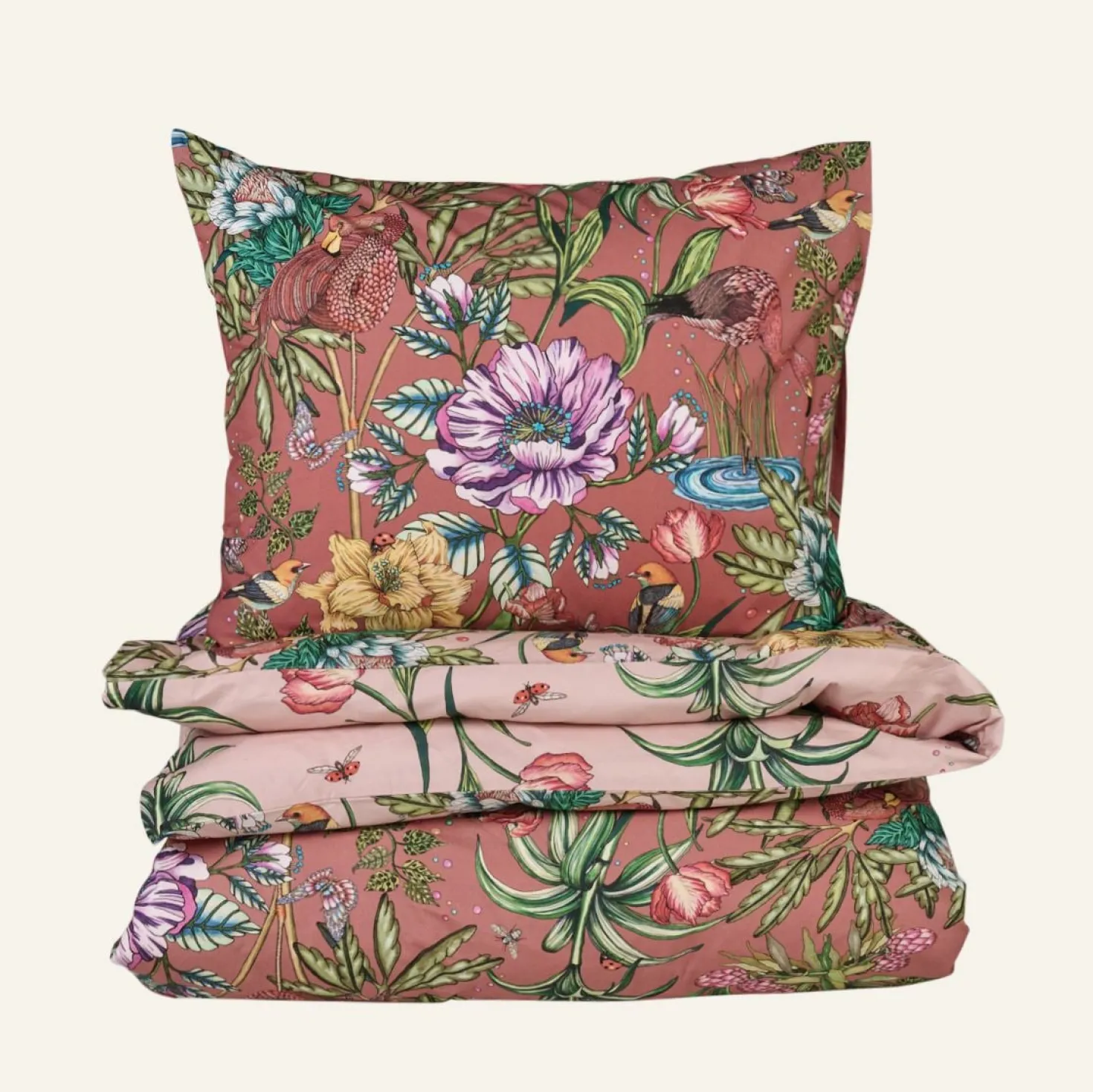 Påslakanset i percale rosa - 150x210 cm