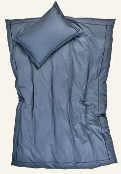 Påslakanset i satin dimblå - 150x210 cm