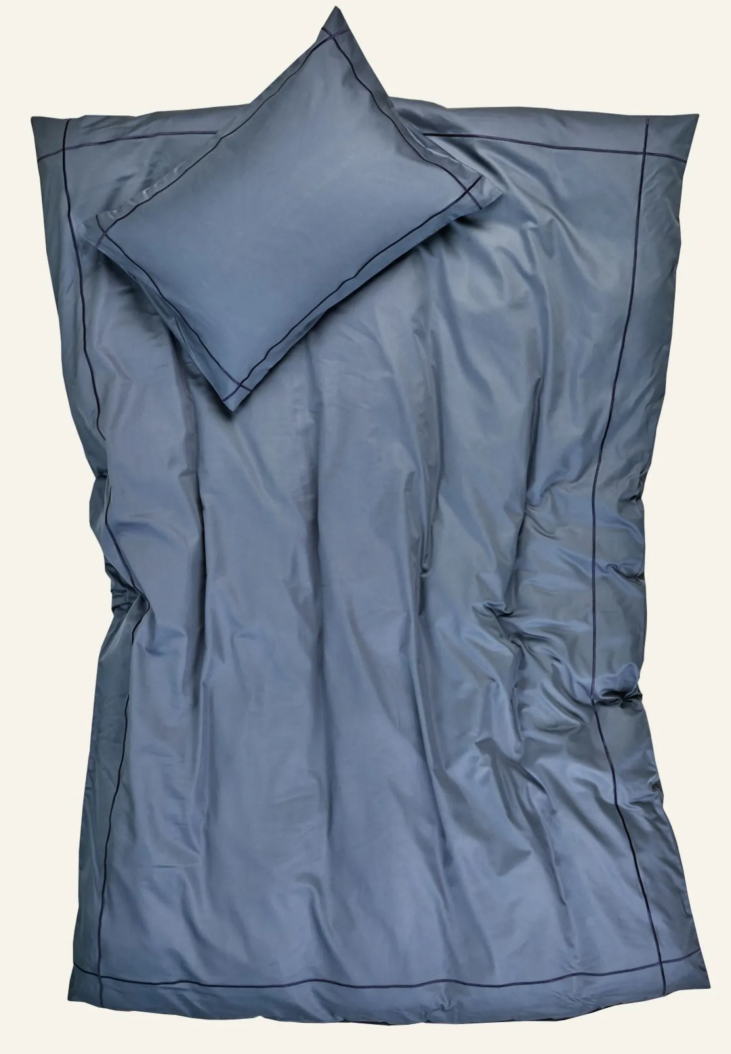 Påslakanset i satin dimblå - 150x210 cm
